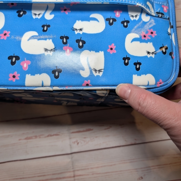 EUC Kate Spade Daycation Blue Cat Posy Large Collin Cosmetic Case - Picture 9 of 12